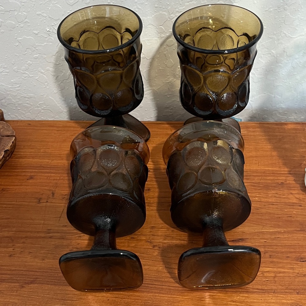 Noritake Walnut Brown Textured Glass Goblet